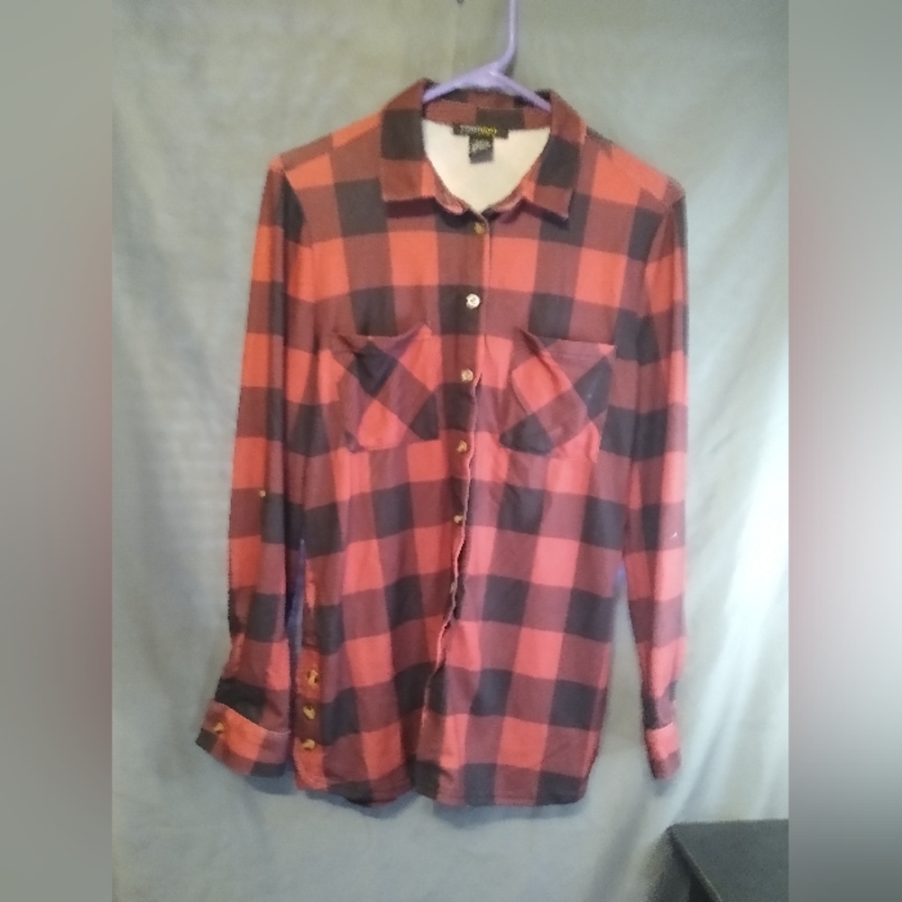 Robert lewis women's fall plaid button down shirt